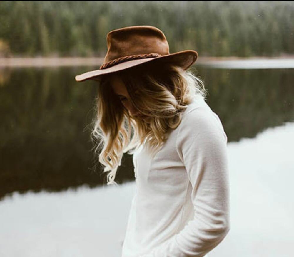 Minnetonka Brown Leather Fold Up Hat